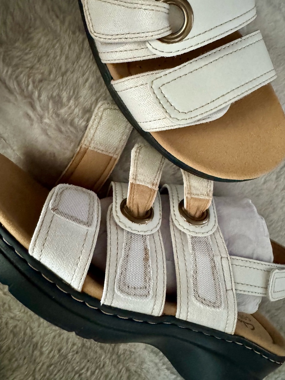 Clarks Collection Merliah 2 Bali White Faux Leather Sandal - Women's 8M / EU 39 - Picture 10 of 13